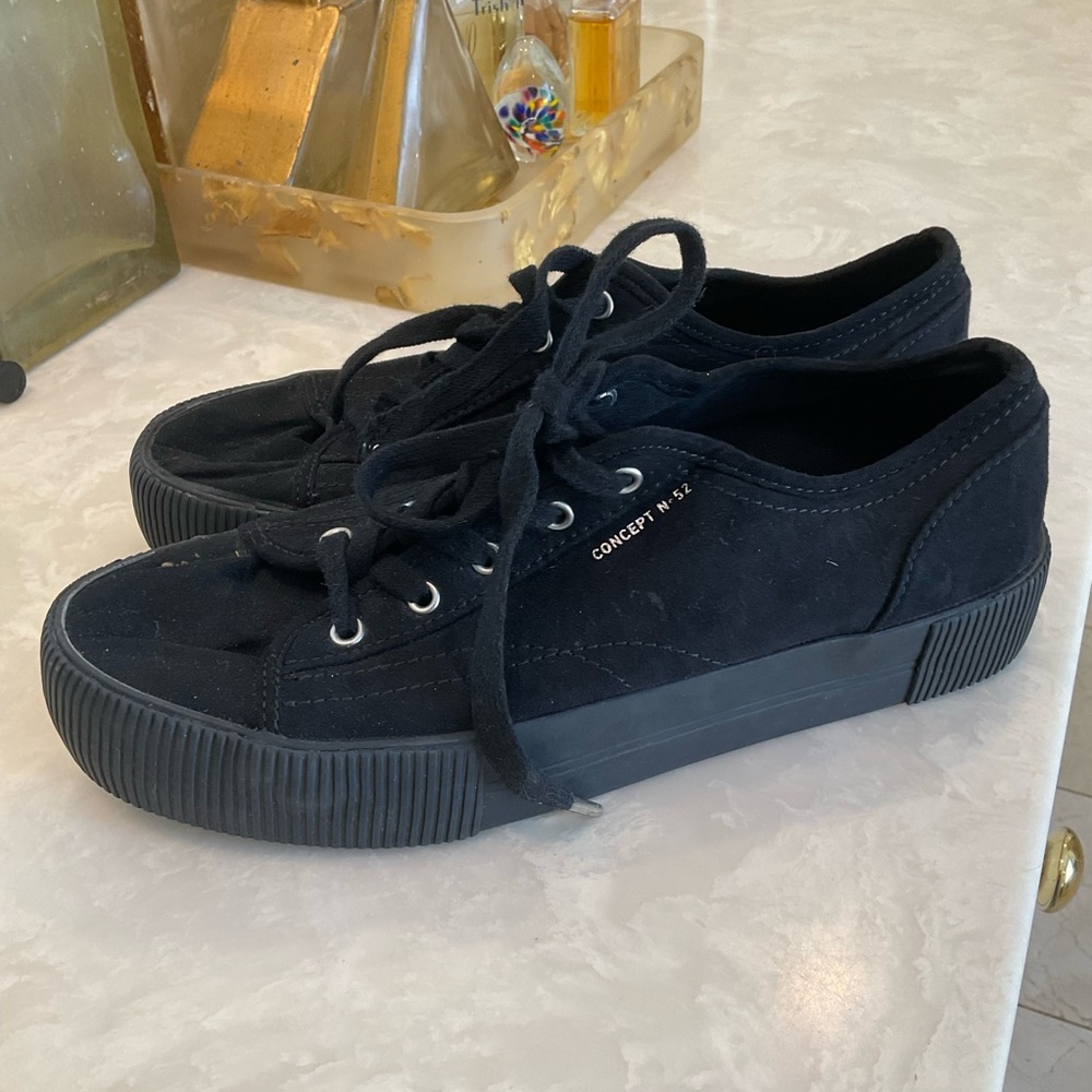 H&M Divided Concept No. 52 black canvas platform lace-up sneakers, Sz 8.5 - Picture 8 of 12